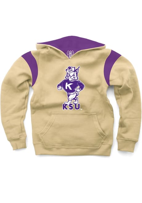 Youth K-State Wildcats White Wes and Willy Vault Raglan Long Sleeve Hooded Sweatshirt