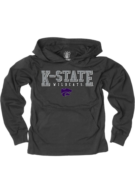 Boys K-State Wildcats Black Wes and Willy Name Drop Long Sleeve Hooded Sweatshirt