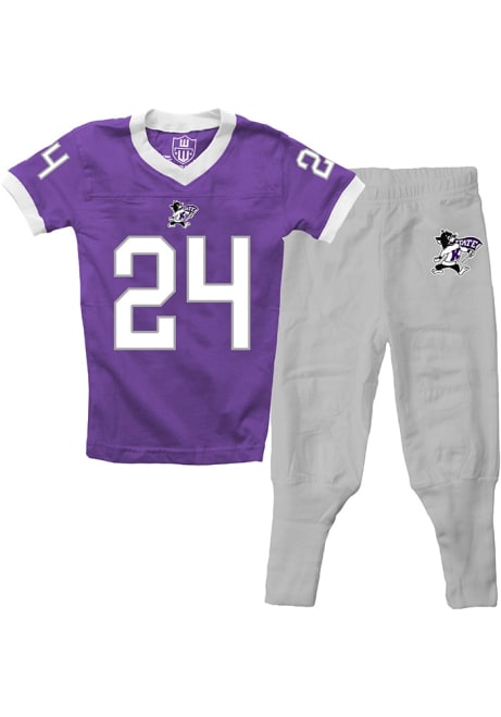 Toddler K-State Wildcats Purple Wes and Willy Football Top and Bottom Set