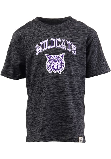 Youth Black K-State Wildcats Vintage Arch Mascot Short Sleeve Fashion T-Shirt
