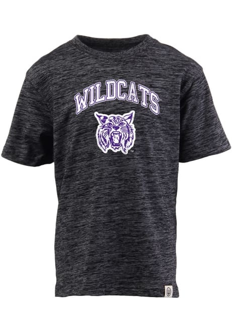 Youth K-State Wildcats Black Wes and Willy Vintage Arch Mascot Short Sleeve Fashion T-Shirt