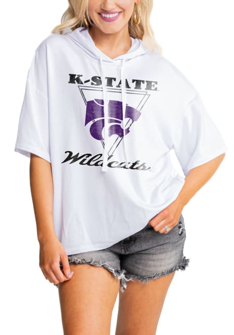 K-State Wildcats White Gameday Couture Hoodie Short Sleeve T-Shirt