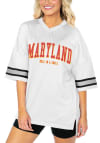 Main image for Womens Maryland Terrapins White Gameday Couture Oversized Bling Jersey Fashion Football