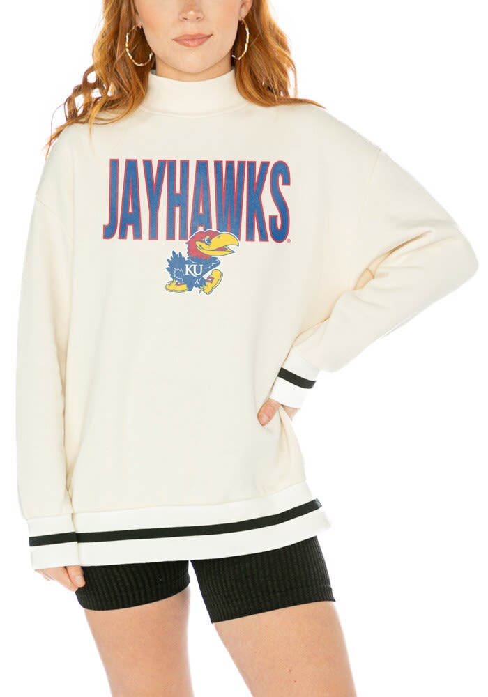 Kansas Jayhawks Gameday Couture Crew Sweatshirt Womens WHITE