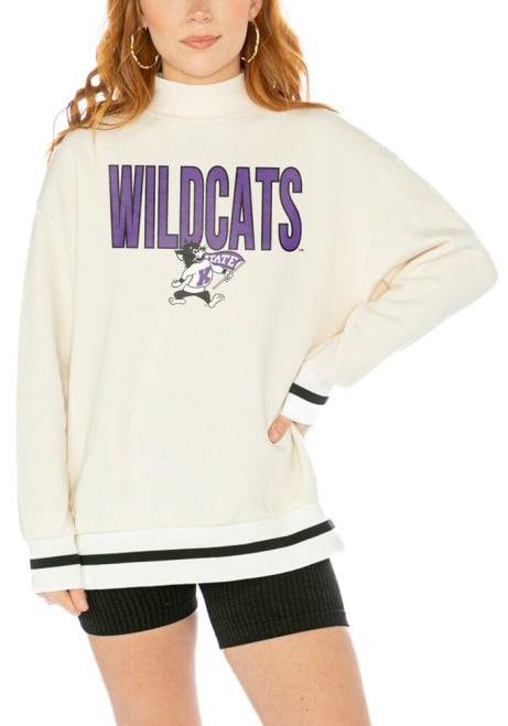 Womens K-State Wildcats White Gameday Couture This Is It Mockneck Crew Sweatshirt