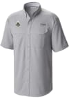 Main image for Mens Purdue Boilermakers Grey Columbia Heat Seal Low Drag Offshore Short Sleeve Dress Shirt