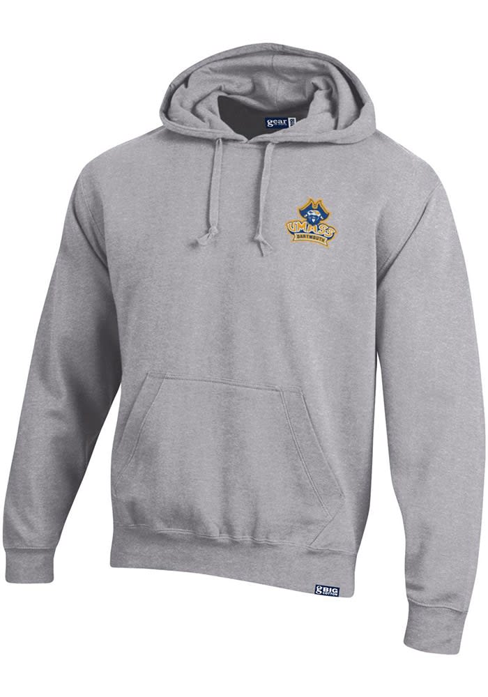 Gear for Sports University of Massachusetts Dartmouth Mens Grey Big Cotton Long Sleeve Hoodie