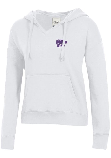 Womens K-State Wildcats White Gear for Sports Big Cotton Hooded Sweatshirt