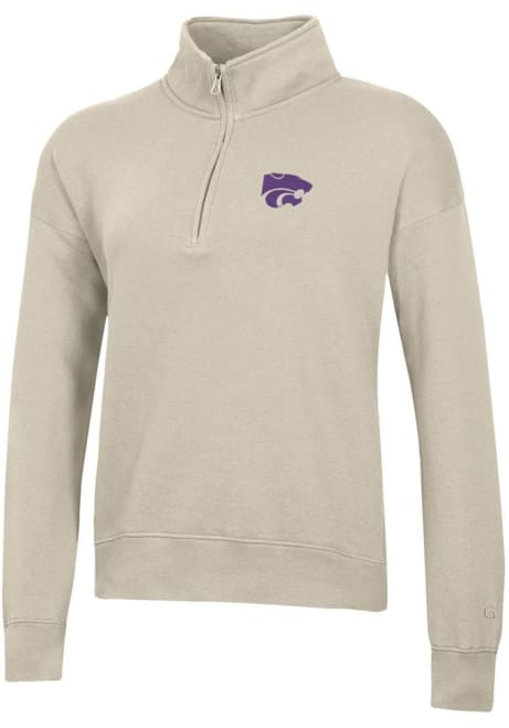 Womens K-State Wildcats Oatmeal Gear for Sports Big Cotton Qtr Zip