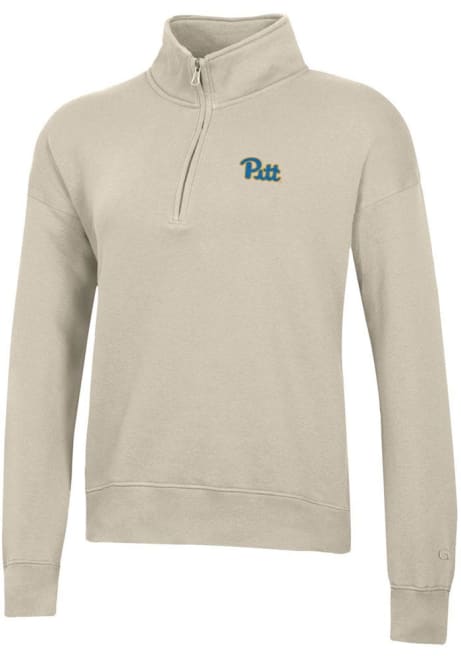 Womens Pitt Panthers Oatmeal Gear for Sports Big Cotton Qtr Zip