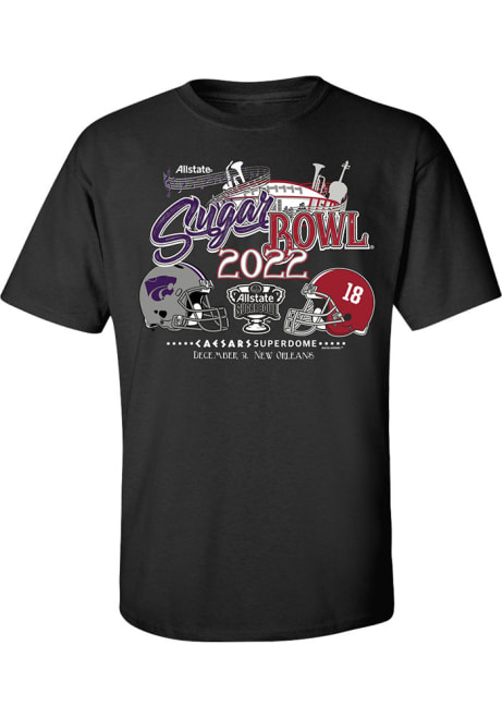K-State Wildcats 2022 Sugar Bowl Bound Graphic Short Sleeve T Shirt - Black