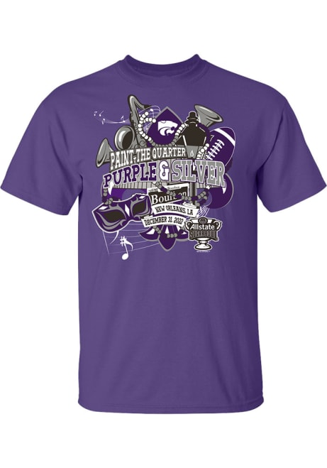 K-State Wildcats 2022 Sugar Bowl Trumpet Short Sleeve T Shirt - Purple