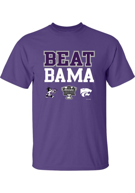 Purple K-State Wildcats 2022 Sugar Bowl Beat Bama Short Sleeve Fashion T Shirt