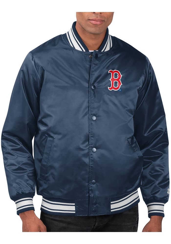 Starter Boston Red Sox Mens NAVY Stacked Logo Medium Weight Jacket
