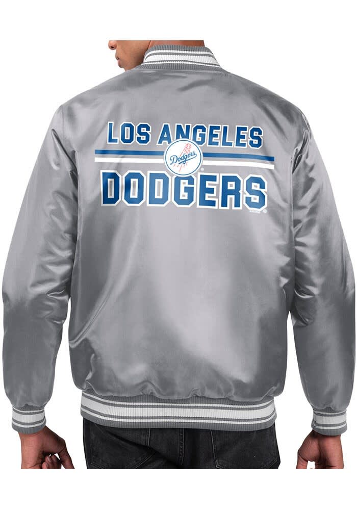 Starter Los Angeles Dodgers Mens GREYHEATHER Stacked Logo