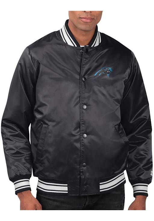 Starter Carolina Panthers Mens BLACK Stacked Logo Medium Weight