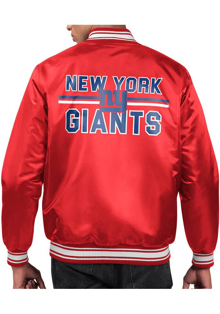 Starter New York Giants Mens Red Stacked Logo Medium Weight Jacket