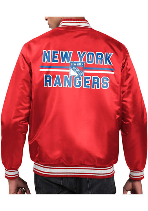Starter New York Rangers Mens Red Stacked Logo Medium Weight Jacket