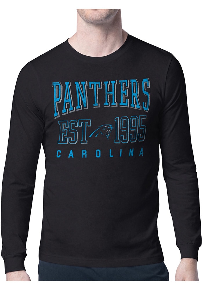 Starter Carolina Panthers Black Retro Long Sleeve T Shirt