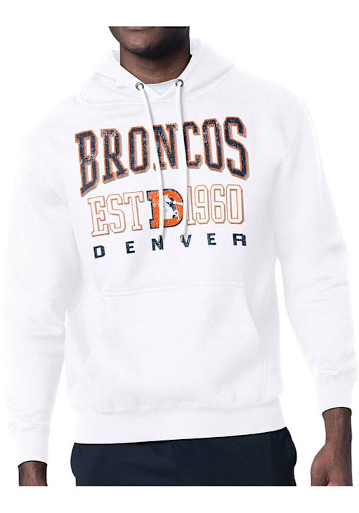 Starter Denver Broncos Mens White Retro Hoodie 434402553