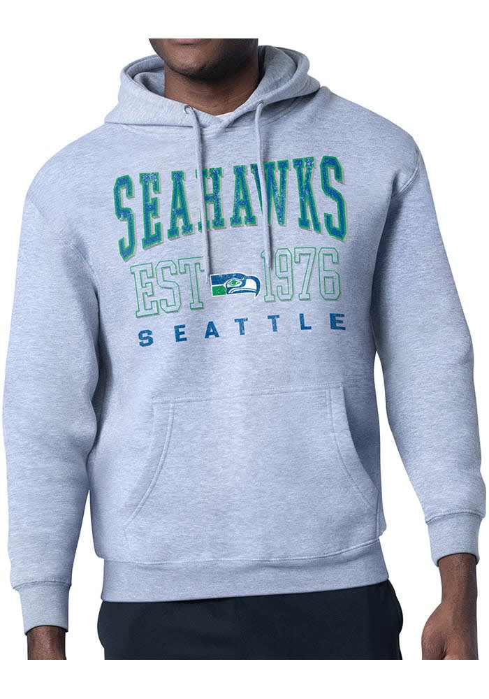 Starter Seattle Seahawks Mens HEATHER GREY Retro Hoodie Starter Seattle Seahawks Mens HEATHER GREY Retro Hoodie
