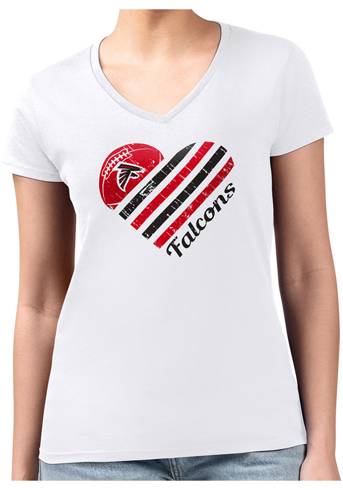 4Her Atlanta Falcons Womens Heart Fitted Design T Shirt White