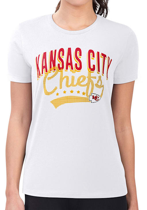 4Her Kansas City Chiefs Womens Filigree Fitted Design T-Shirt White
