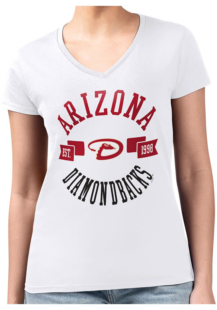 4Her Arizona Diamondbacks Womens White City Fitted Short Sleeve T Shirt