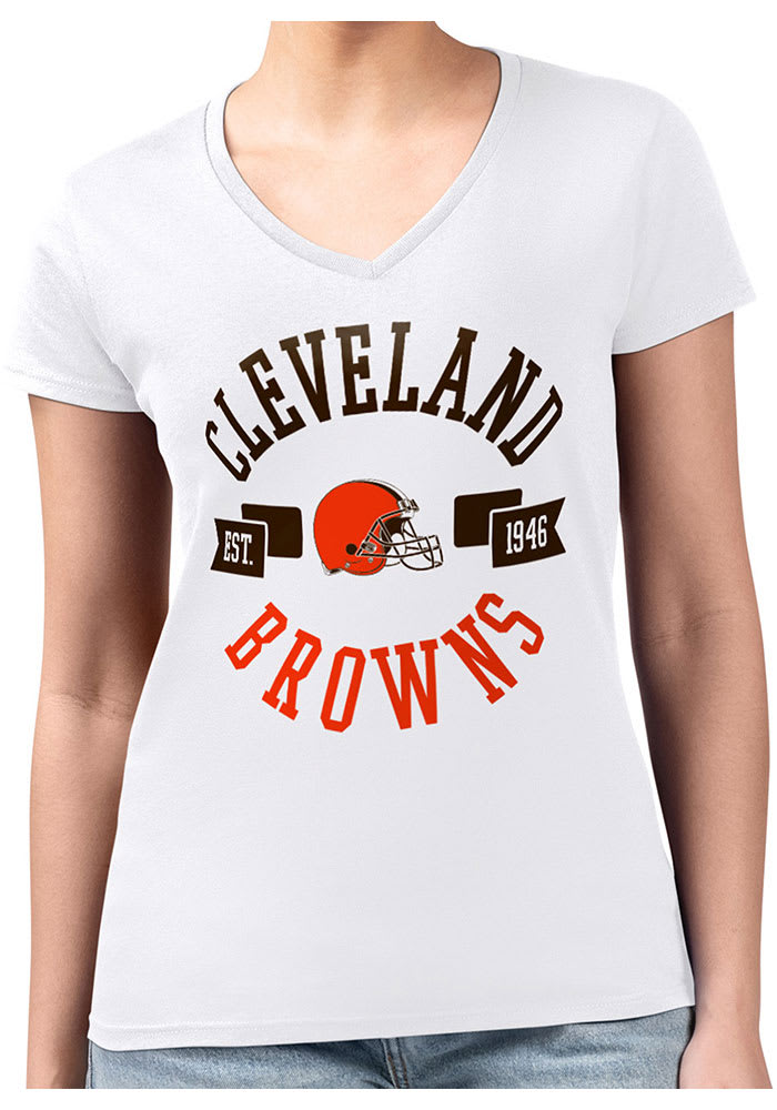 4Her Cleveland Browns Womens City Fitted T Shirt White