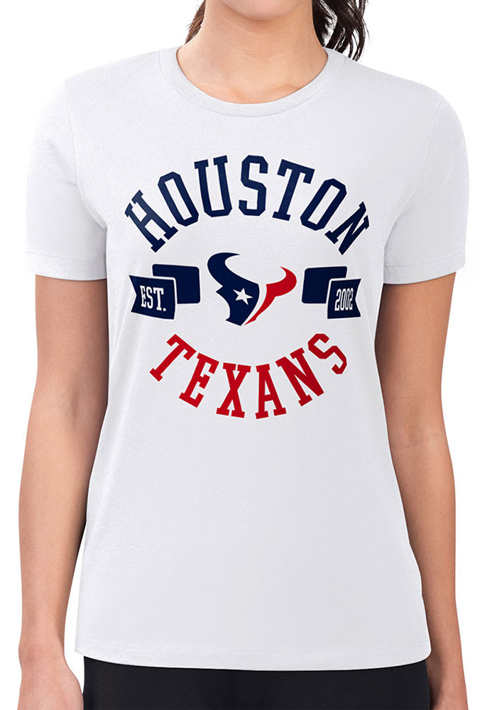 4Her Houston Texans Womens White City Fitted Design Short Sleeve T Shirt