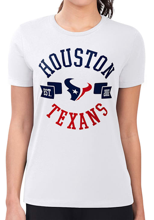 4Her Houston Texans Womens White City Fitted Design T-Shirt