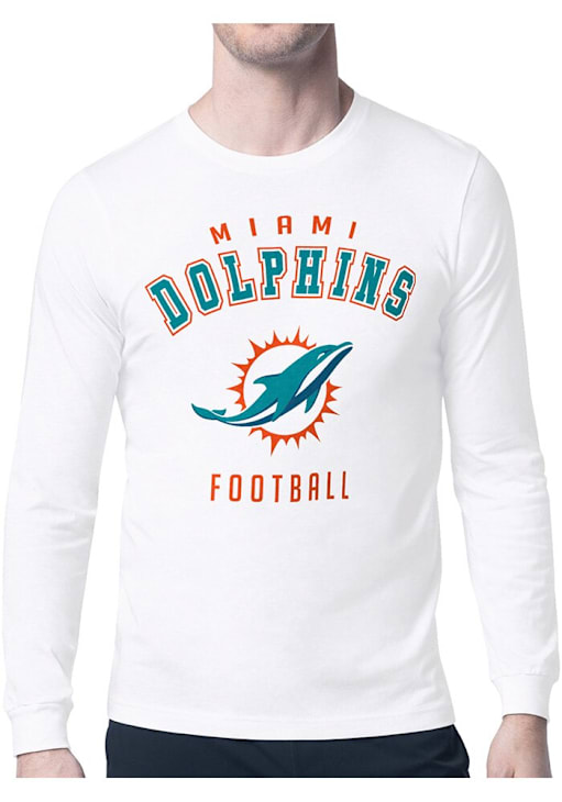 Starter Miami Dolphins Logo Long Sleeve T Shirt White 43440658