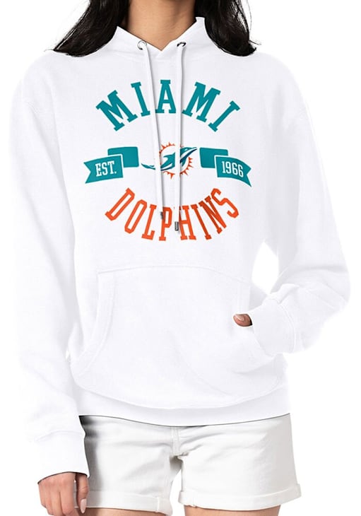 4Her Miami Dolphins Womens White City Hoodie 434406672