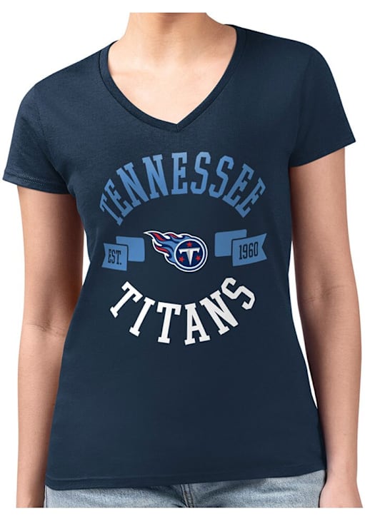4Her Tennessee Titans Womens NAVY City Fitted Design T-Shirt