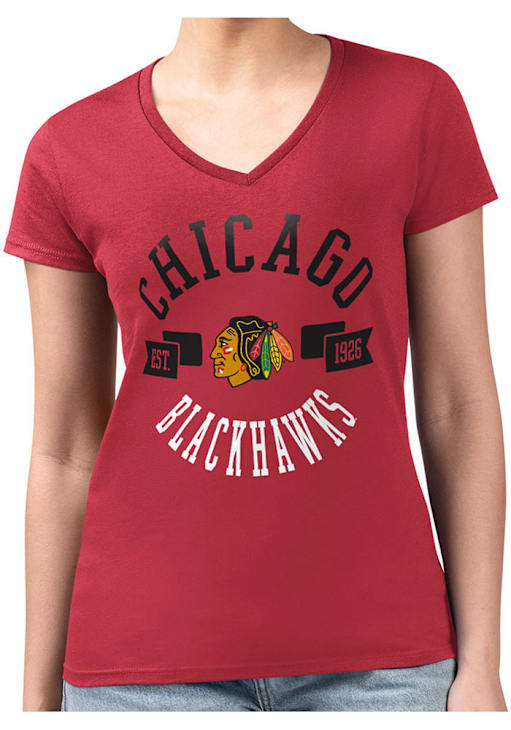 4Her Chicago Blackhawks Womens Red City Fitted T-Shirt 434406901