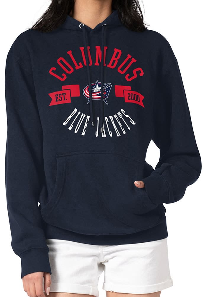 Women s G III 4Her by Carl Banks Navy Columbus Blue Jackets City Graphic Fleece Pullover Hoodie Size Large