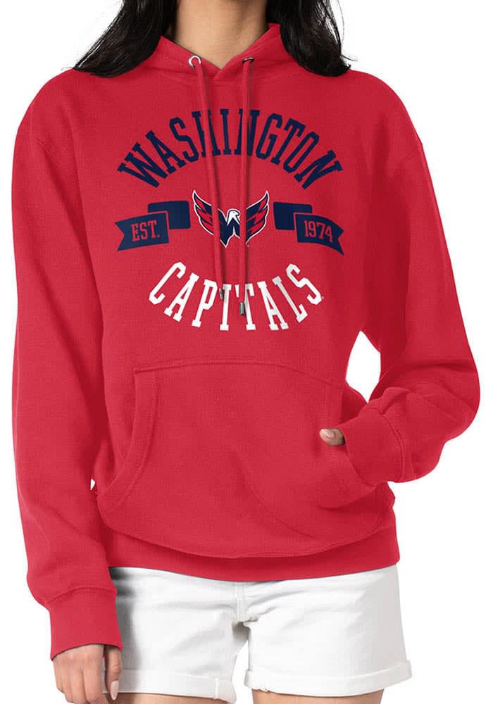 Women s G III 4Her by Carl Banks Red Washington Capitals City Graphic Fleece Pullover Hoodie Size Extra Large