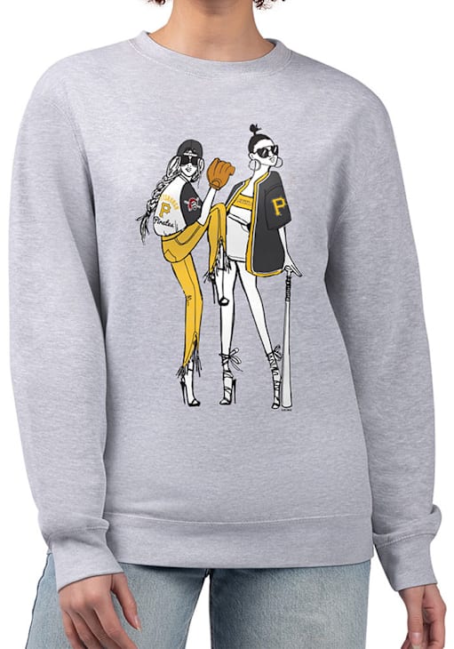 Pittsburgh Pirates 4Her Crew Sweatshirt Womens HEATHER GREY