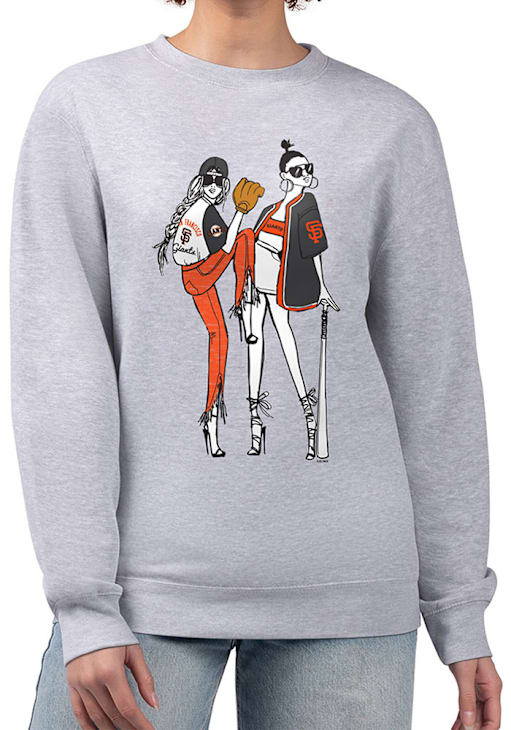 San Francisco Giants 4Her Crew Sweatshirt Womens HEATHER GREY