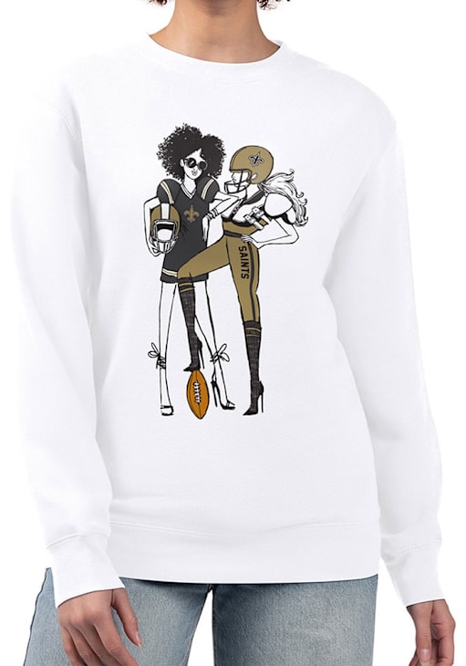 New Orleans Saints 4Her Crew Sweatshirt Womens White Football