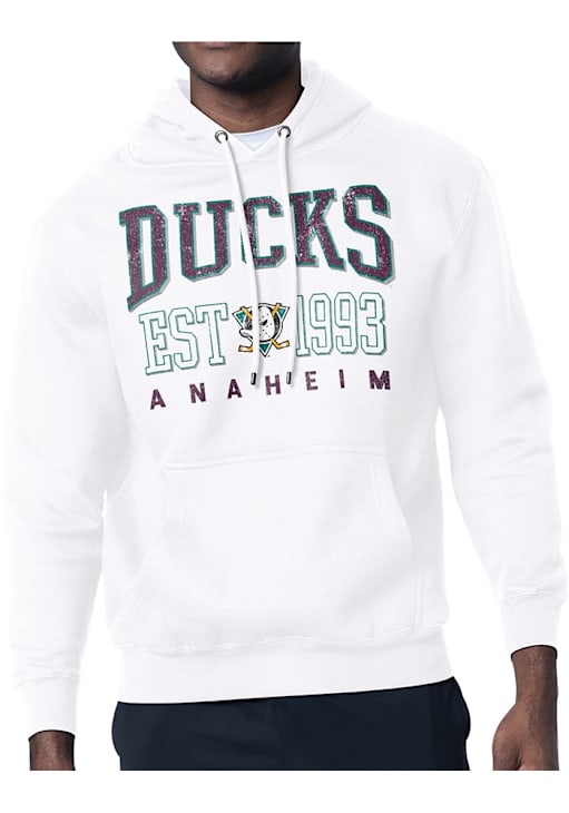 Starter Anaheim Ducks Mens White Retro Hoodie 434407913