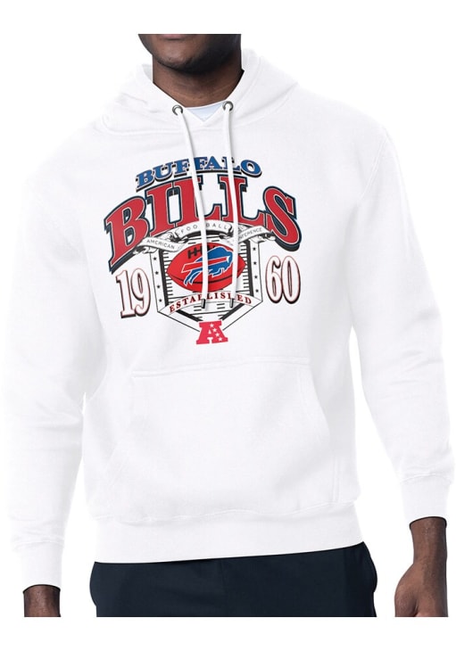 Starter Buffalo Bills Mens White 80s Logo Long Sleeve Hoodie