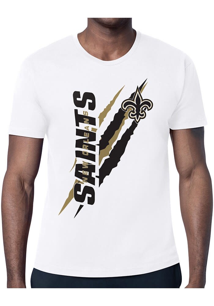 Short Sleeve Saint Crew T Shirt Starter New Orleans Saints White