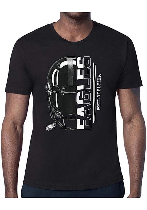 Starter Philadelphia Eagles BLACK Half Helmet Short Sleeve T Shirt