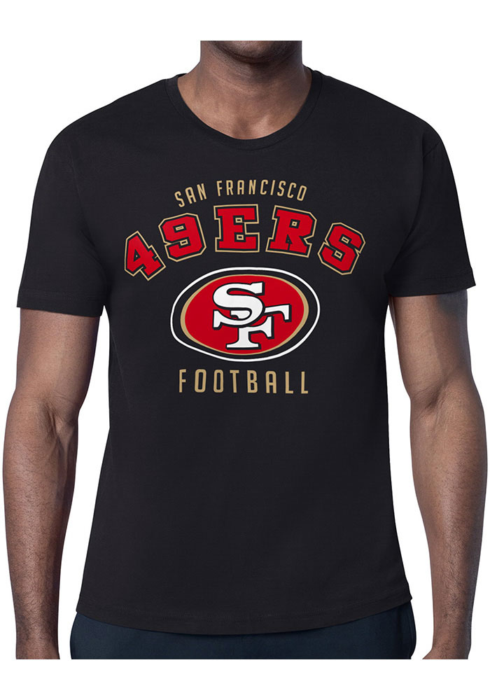 Starter San Francisco 49ers BLACK Logo Short Sleeve T Shirt