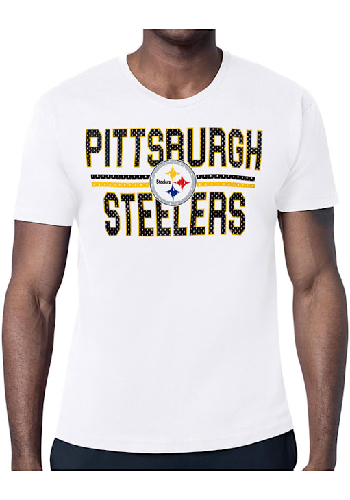 Starter Pittsburgh Steelers White Mesh Logo Short Sleeve T Shirt