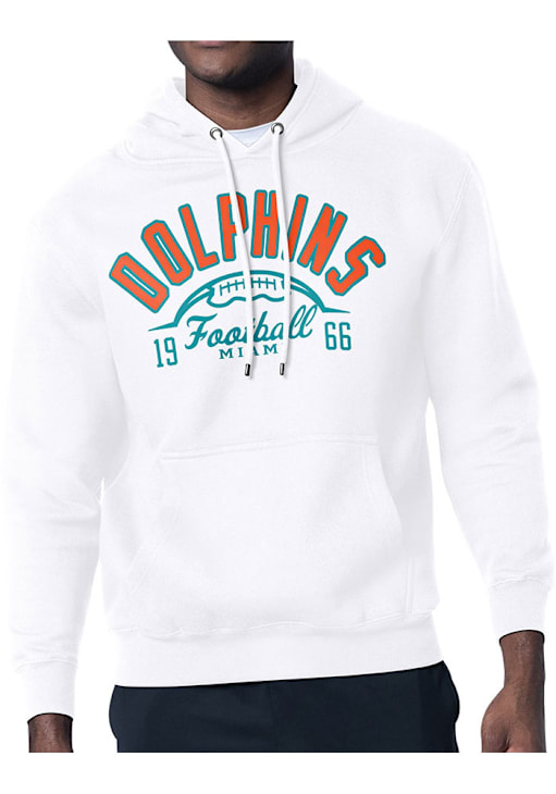 Starter Miami Dolphins Mens White Half Ball Hoodie 43442765