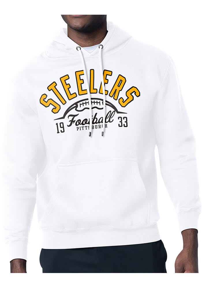 Starter Pittsburgh Steelers Mens White Half Ball Hoodie - 43442786