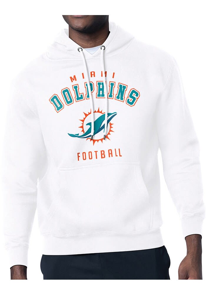 Starter Miami Dolphins Mens White Logo Hoodie - 43443513