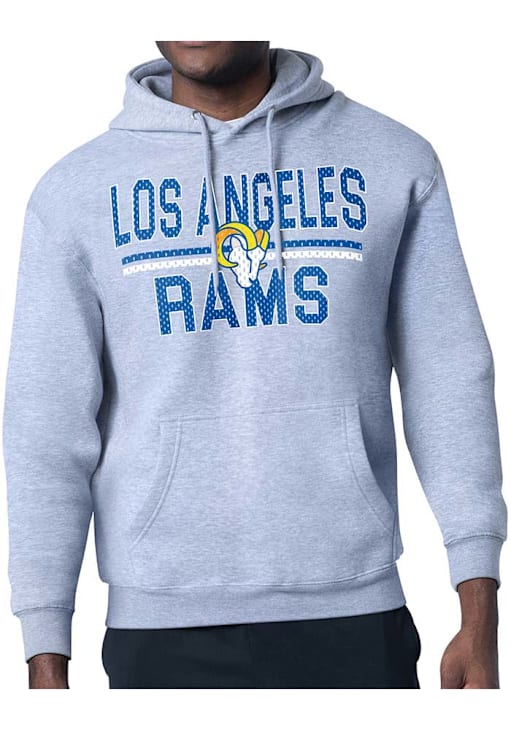 Starter Los Angeles Rams Mens HEATHER GREY Mesh Logo Hoodie 43443619